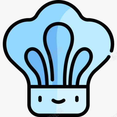 厨师帽烹饪32线性颜色图标图标