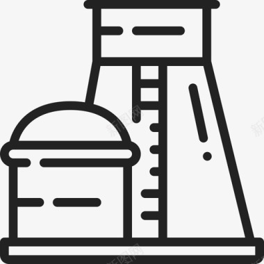 核电站工业42线性图标图标