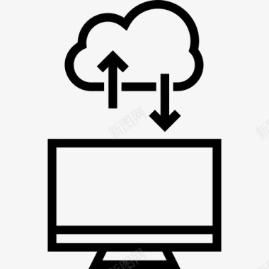 监视器网络和通信2线性图标图标