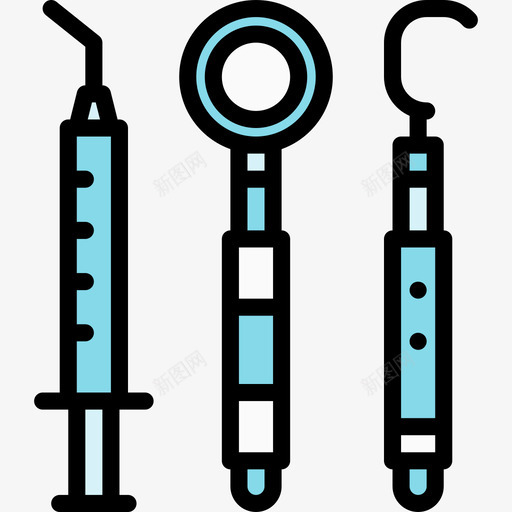 牙周刮除器牙科学2线颜色图标svg_新图网 https://ixintu.com 牙周刮除器 牙科学2 线颜色