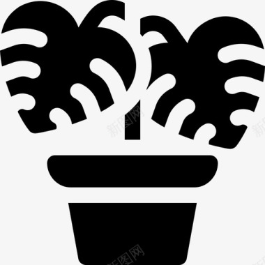 Monstera室内植物6填充图标图标