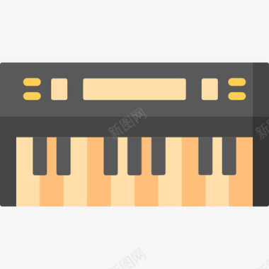 键盘乐器12扁平图标图标