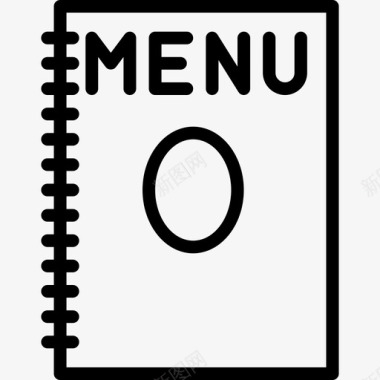 菜单39号餐厅线性图标图标