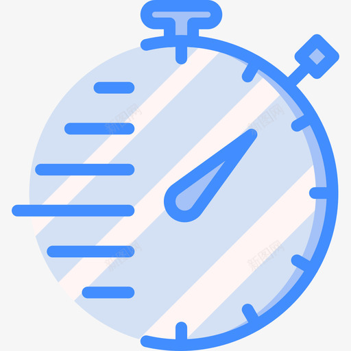秒表必需品14蓝色图标svg_新图网 https://ixintu.com 必需品14 秒表 蓝色