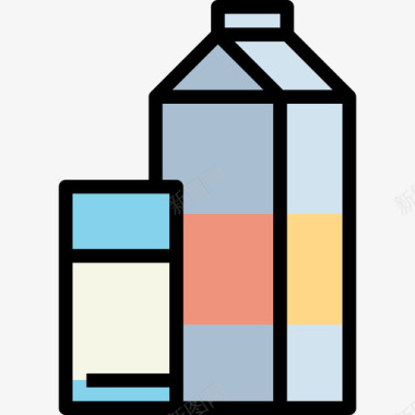 牛奶健康25线性颜色图标图标