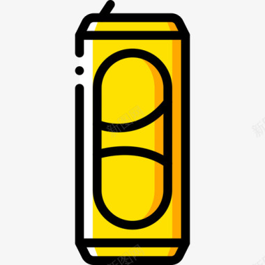 啤酒罐美食3黄色图标图标