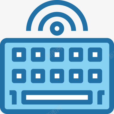 键盘设备和技术4蓝色图标图标