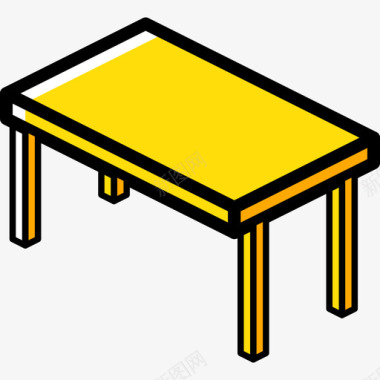 桌子家具38黄色图标图标