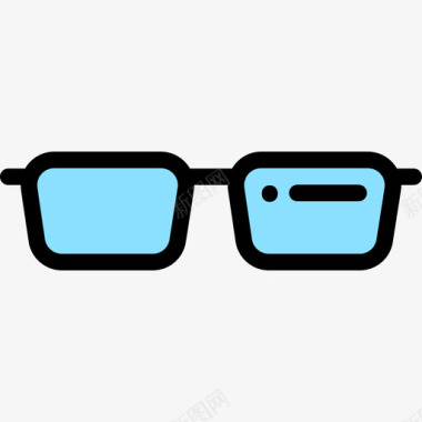 眼镜书呆子4线性颜色图标图标