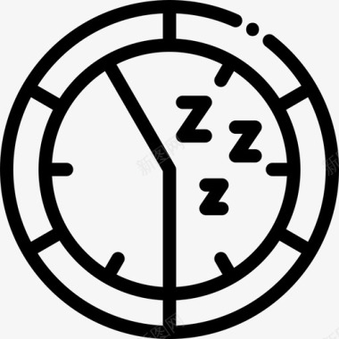 睡觉时间23线性图标图标