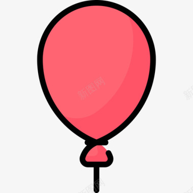 气球55岁生日线性颜色图标图标