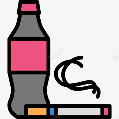 软饮料食品87线性颜色图标图标