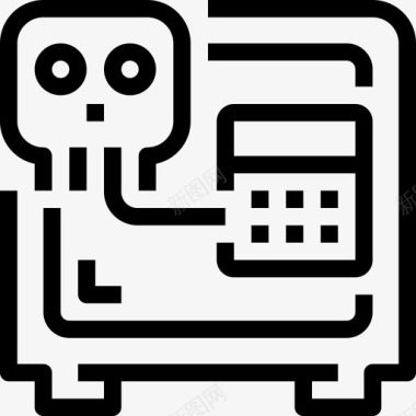 保险箱黑客7线性图标图标