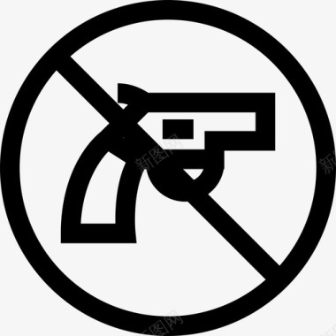武器信号禁止3线性图标图标