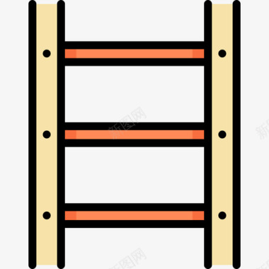 梯子园艺32线性颜色图标图标
