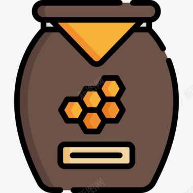 蜂蜜秋天24线性颜色图标图标