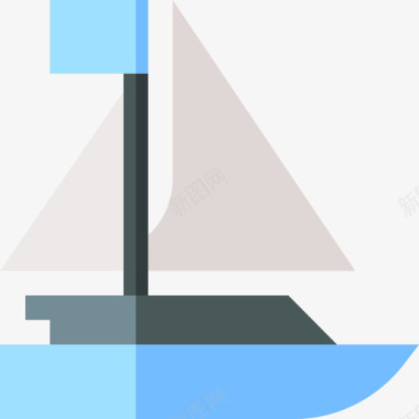 帆船自由时间平底船图标图标