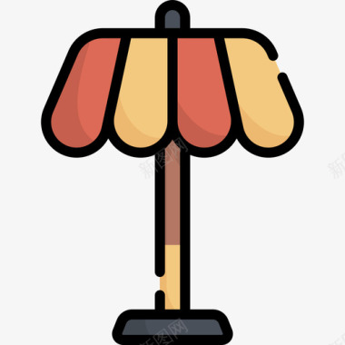 伞烧烤13线状颜色图标图标
