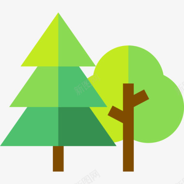 森林可再生能源12平坦图标图标