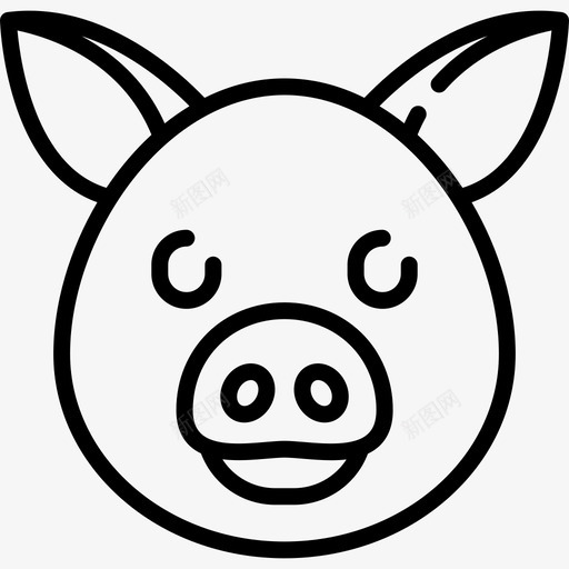 猪动物和自然3直系图标svg_新图网 https://ixintu.com 动物和自然3 猪 直系