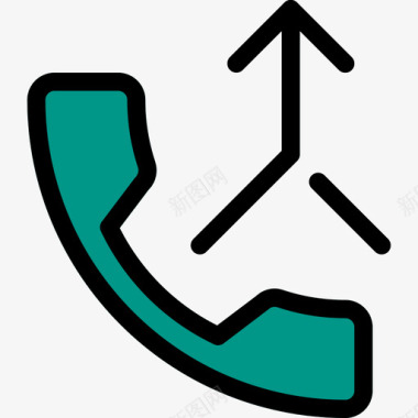 通话电话图标2线型颜色图标