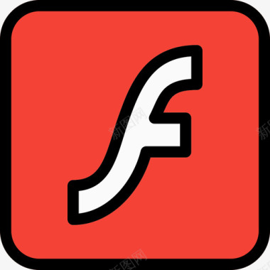 AdobeFlashPlayer视频21线性颜色图标图标