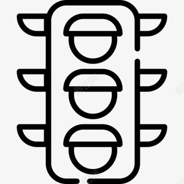 交通灯旅行地点表情符号线性图标图标
