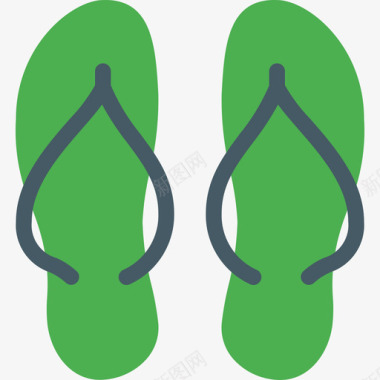 拖鞋衣服和附件3扁平图标图标