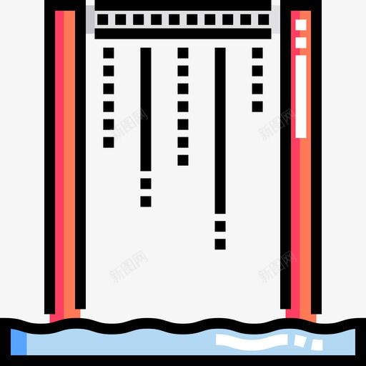 淋浴水上公园14线性颜色图标svg_新图网 https://ixintu.com 水上公园14 淋浴 线性颜色