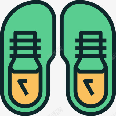 跑鞋运动健身线条颜色图标图标