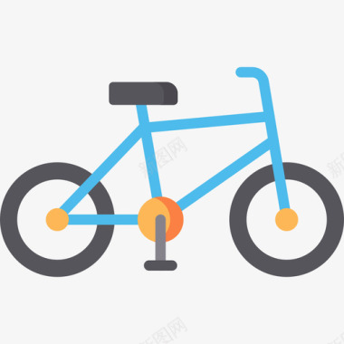 自行车交通工具75扁平图标图标