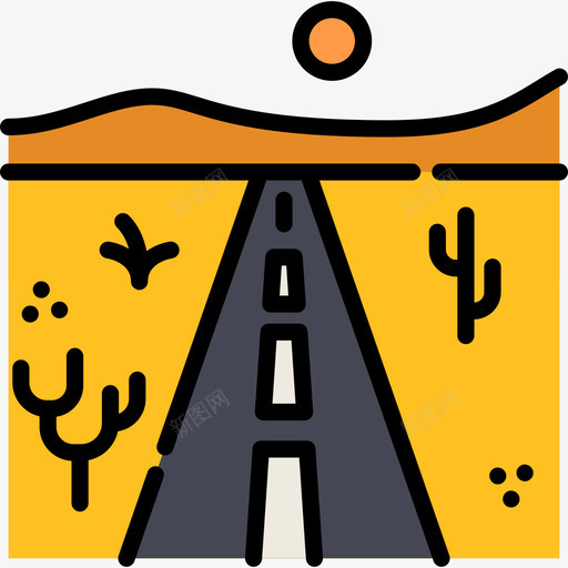 道路沙漠7线性颜色图标svg_新图网 https://ixintu.com 沙漠7 线性颜色 道路