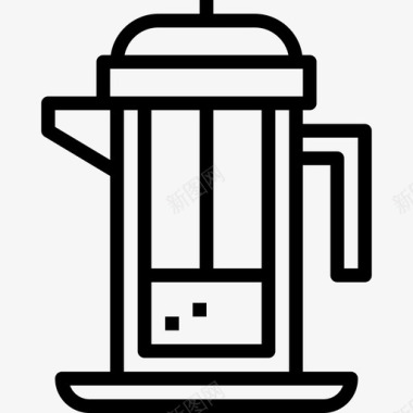 法国出版社咖啡店53线性图标图标