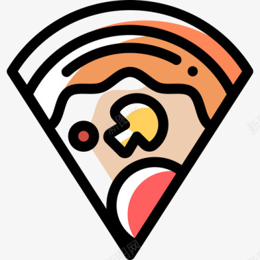 披萨快餐37颜色省略图标图标
