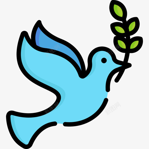 鸽子和平人权2直线颜色图标svg_新图网 https://ixintu.com 和平人权2 直线颜色 鸽子