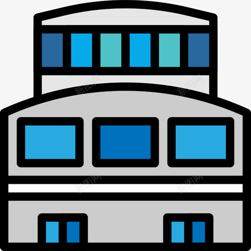 商业城市元素建筑4线性色彩图标svg_新图网 https://ixintu.com 商业 城市元素建筑4 线性色彩