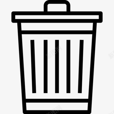垃圾桶清洁和家务5线性图标图标
