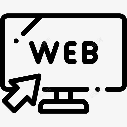 监视器电视10线性图标svg_新图网 https://ixintu.com 电视10 监视器 线性