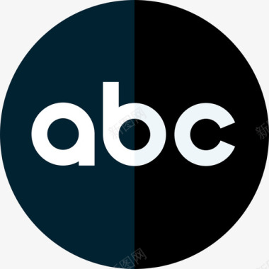 Abc电影和电视标识平面图标图标