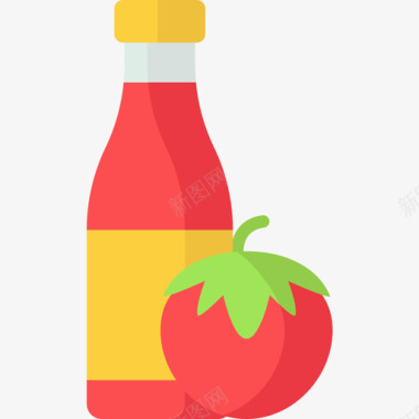番茄酱快餐44平淡图标图标