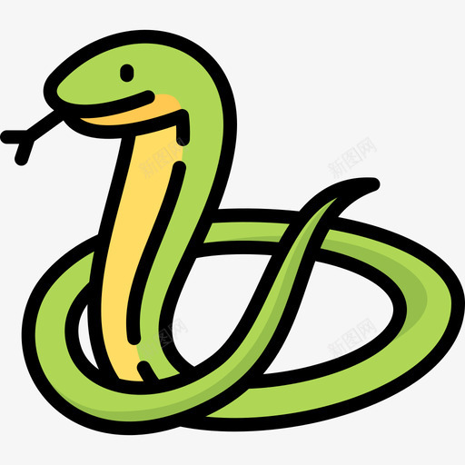 蛇动物和自然2线性颜色图标svg_新图网 https://ixintu.com 动物和自然2 线性颜色 蛇
