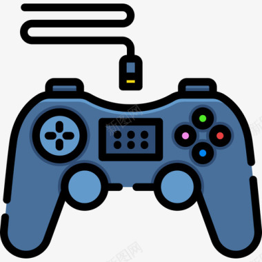 控制器游戏21线性颜色图标图标