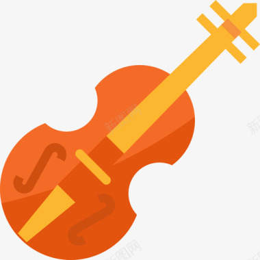 小提琴音乐和多媒体3扁平图标图标
