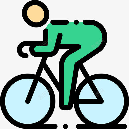 自行车公共交通7线性颜色图标svg_新图网 https://ixintu.com 公共交通7 线性颜色 自行车