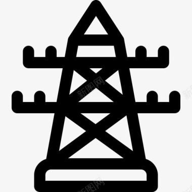 电气塔生态101线性图标图标