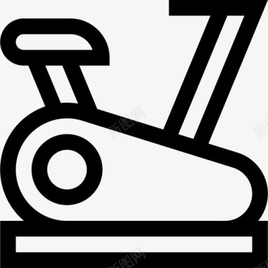 固定自行车健身器材25线性图标图标