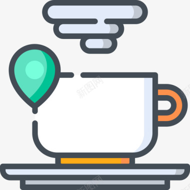 咖啡杯旅游应用程序10双色图标图标