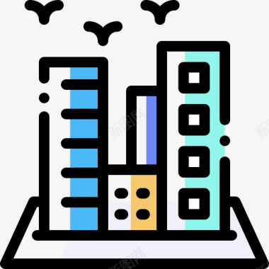 城市景观地理22色彩省略图标图标