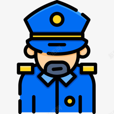 警察法律和司法8线性颜色图标图标