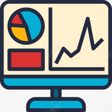 分析商业智能2线性颜色图标图标
